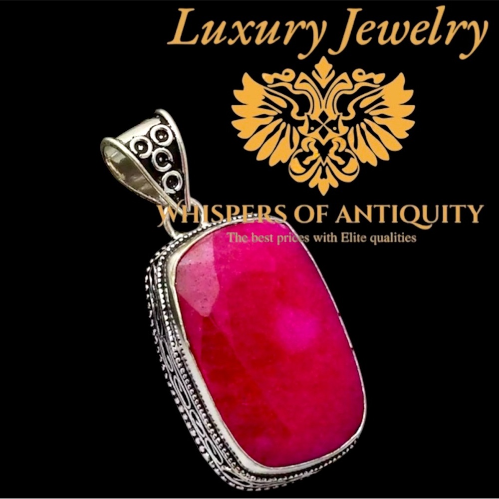925 Silver Ruby Large Pendant - image 1